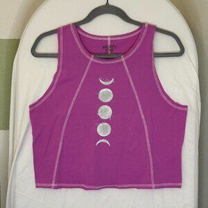 Pink Mighty Fine grunge pink moon phase crop top